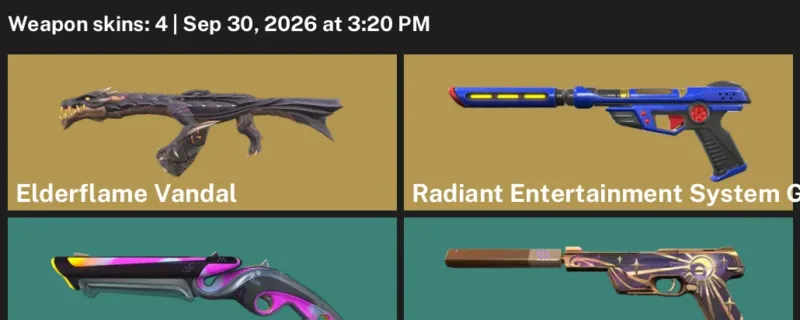 Valorant account inventory for LVL 89 · Elderflame Vandal & Transition Shorty