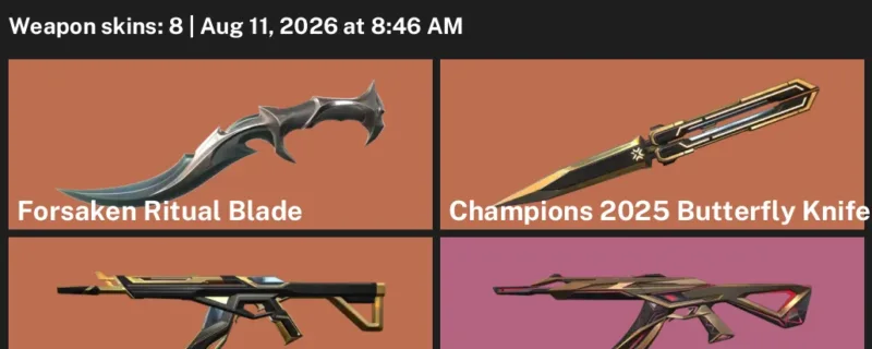 Valorant account inventory for LVL 95 · Champions 2025 Vandal & 8 Skins Champions 2025 Butterfly Knife