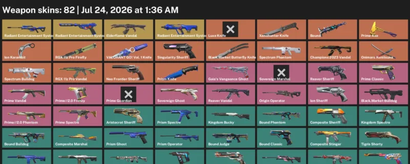 Valorant Accounts listing: LVL 82 · Black.Market Butterfly Knife & Ion Karambit · 82 Skins - Silver 2, 82 skins