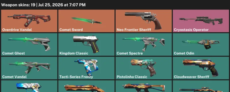 Valorant Accounts listing: LVL 70 · Comet Sword · 19 Skins - Platinum 1, 19 skins
