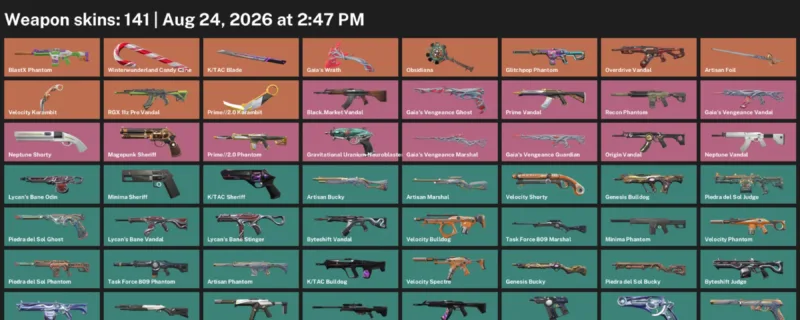 Valorant account inventory for LVL 175 · Tac Blade & Prime & 2.0 Karambit