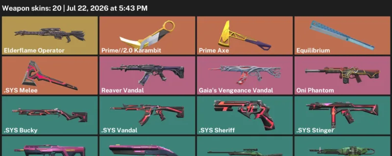 Valorant Accounts listing: LVL 47 · .SYS Melee & Prime//2.0 Karambit · 20 Skins - Bronze 1, 20 skins