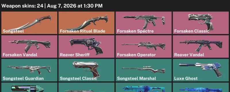 Valorant account inventory for LVL 96 · Forsaken Ritual Blade & Forsaken Operator