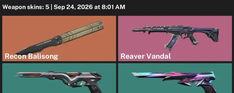 Valorant account inventory for LVL 132 · Reaver Vandal & Recon Balisong