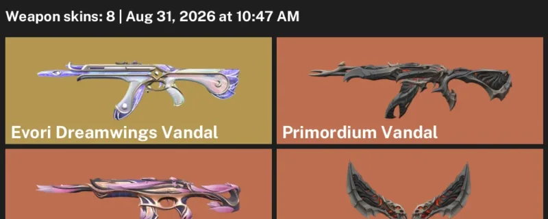 Valorant account inventory for LVL 155 · Mystbloom Phantom & Primordium Vandal