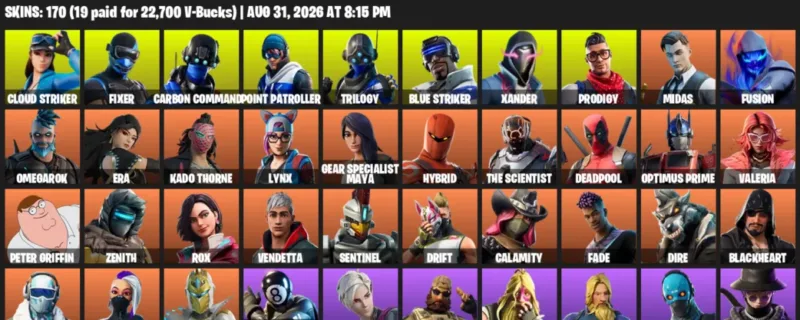 LVL 3250 - Cloud Striker - Fixer - 170 Outfits