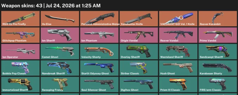 Valorant Accounts listing: LVL 376 · Personal Administrative Melee Unit & Reaver Karambit · 43 Skins - Diamond 3, 43 skins