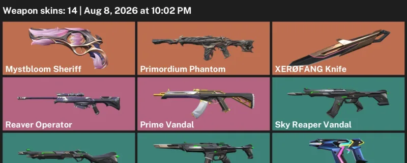 Valorant account inventory for LVL 74 · Prime Vandal & XerØFang Knife
