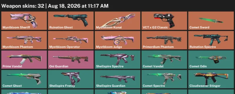 Valorant account inventory for LVL 68 · Cloudweaver Sheriff & Aquatica Ares