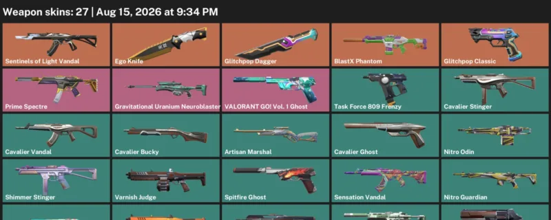 Valorant account inventory for LVL 24 · Ego Knife & Glitchpop Dagger & 27 Skins Ego Knife
