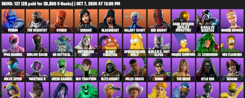 Fortnite account inventory for Fusion - The Scientist - 120 Outfits