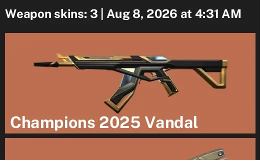 Valorant account inventory for LVL 30 · 3 Skins Champions 2025 Vandal