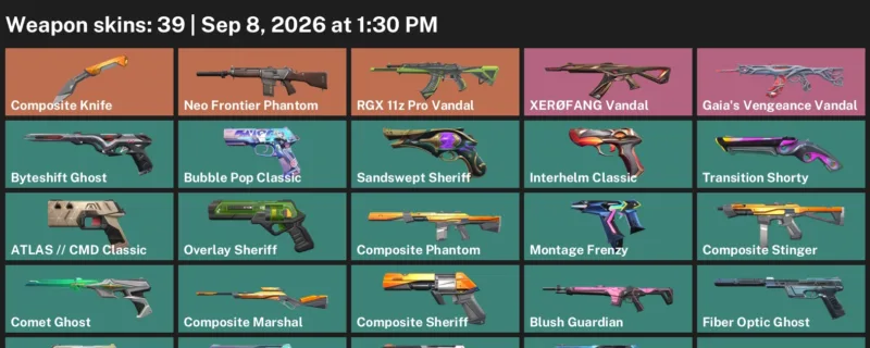 Valorant account inventory for LVL 290 · Composite Knife & Blush Operator