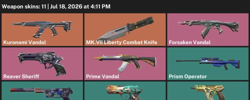 Valorant Accounts listing: LVL 176 · MK.VII Liberty Combat Knife · 11 Skins - Platinum 1, 11 skins