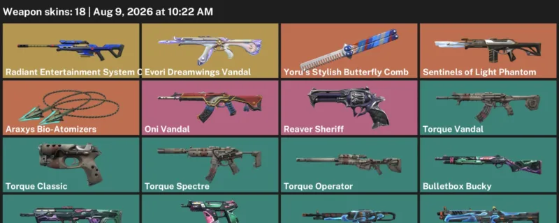Valorant account inventory for LVL 30 · Araxys Bio-Atomizers & Evori Dreamwings Vandal