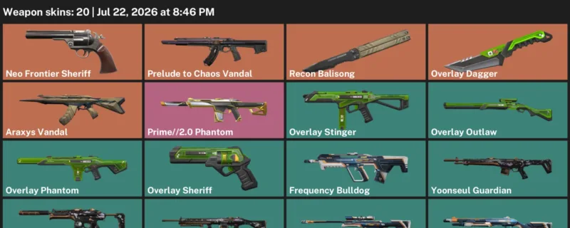 Valorant Accounts listing: LVL 83 · Overlay Dagger · 20 Skins - Silver 1, 20 skins