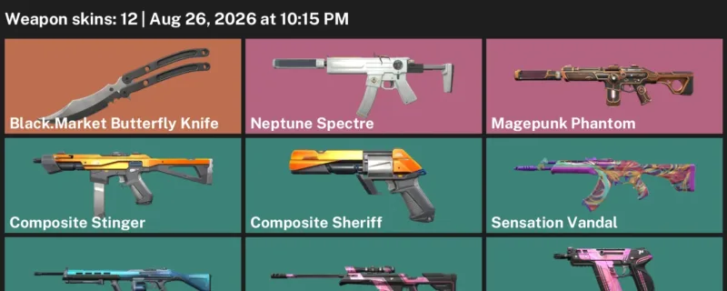 Valorant account inventory for LVL 34 · Black.Market Butterfly Knife & Composite Sheriff