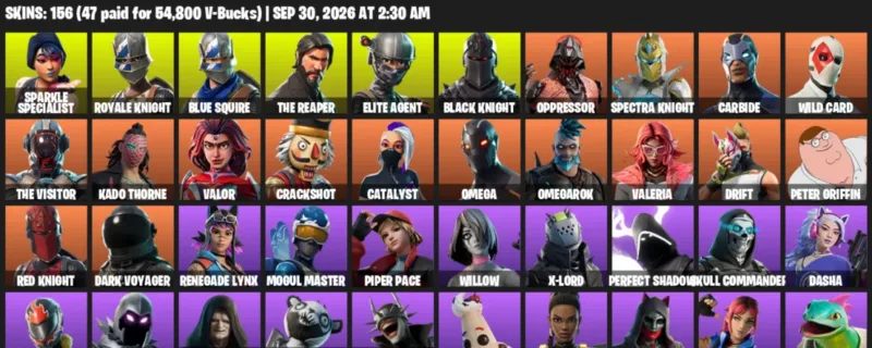 Fortnite account inventory for Sparkle Specialist - Royale Knight - 120 Outfits