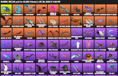 Fortnite Accounts listing: LVL 12817 - IKONIK - World Warrior - 727 Outfits - 727 outfits