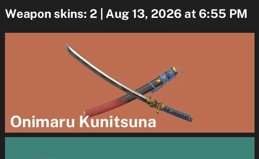 Valorant account inventory for LVL 67 · 2 Skins Onimaru Kunitsuna & Onimaru Kunitsuna & Tilde Shorty