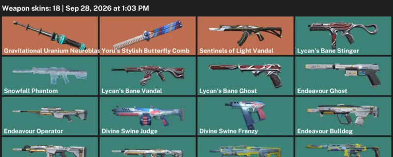 Valorant account inventory for LVL 25 · Endeavour Ares & Endeavour Ghost