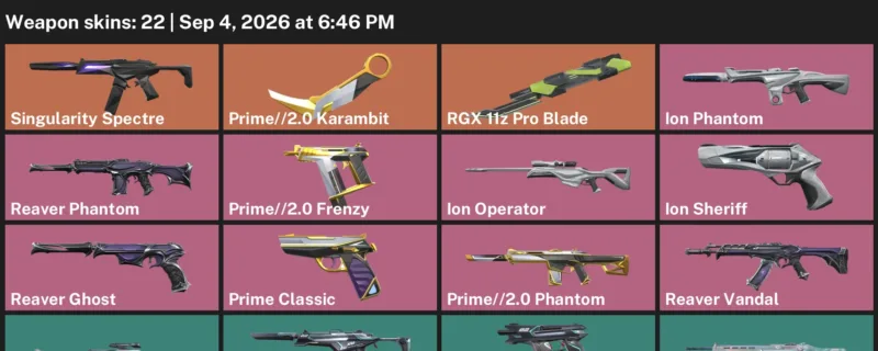 Valorant account inventory for LVL 57 · 2.0 Karambit & RGX 11z Pro Blade & 22 Skins Prime