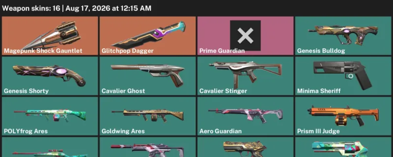 Valorant account inventory for LVL 35 · Glitchpop Dagger & Aero Spectre