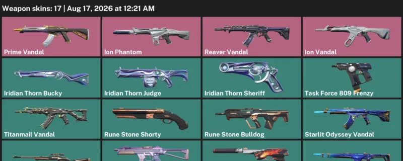 Valorant account inventory for LVL 37 · Ion Phantom & Ion Vandal & Reaver Vandal