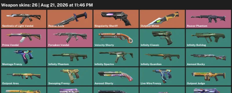 Valorant account inventory for LVL 158 · Reaver Knife & Forsaken Vandal