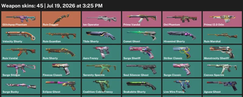 Valorant Accounts listing: LVL 320 · Ruin Dagger · 45 Skins - Diamond 3, 45 skins