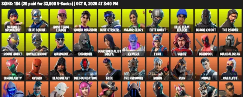 Fortnite account inventory for Sparkle Specialist - Blue Squire - 120 Outfits
