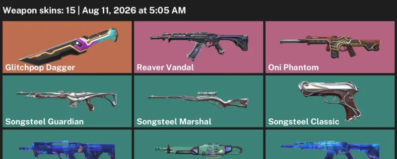 Valorant account inventory for LVL 50 · Glitchpop Dagger & Depths Vandal