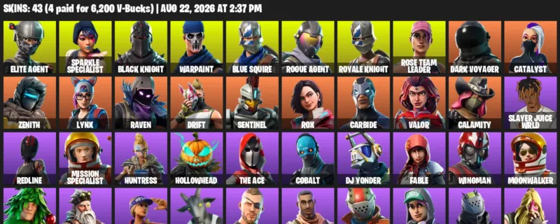 Fortnite account inventory for LVL 410 - Elite Agent - Sparkle Specialist - 43 Outfits