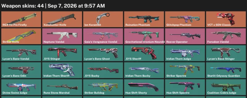 Valorant account inventory for LVL 75 · Ion Karambit & Striker Knife & 44 Skins Ion Karambit