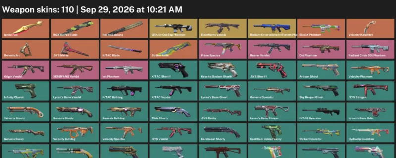 Valorant account inventory for LVL 387 · Ignite Fan & RGX 11z Pro Blade
