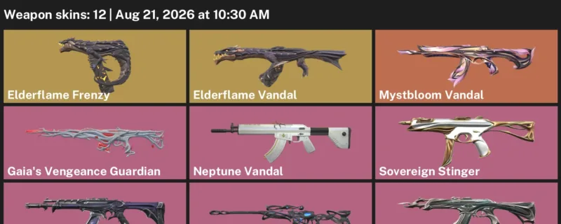 Valorant account inventory for LVL 141 · Elderflame Vandal & Forsaken Vandal