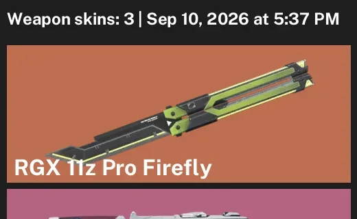 Valorant account inventory for LVL 4 · Ion Spectre & RGX 11z Pro Firefly & Team Ace Phantom