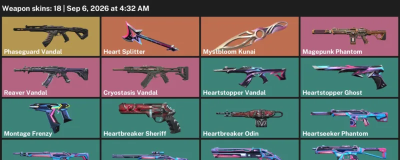 Valorant account inventory for LVL 60 · Cryostasis Vandal & Heartbreaker Sheriff
