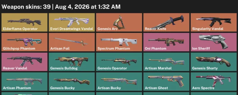 Valorant account inventory for LVL 109 · Reaver Knife & Aero Phantom