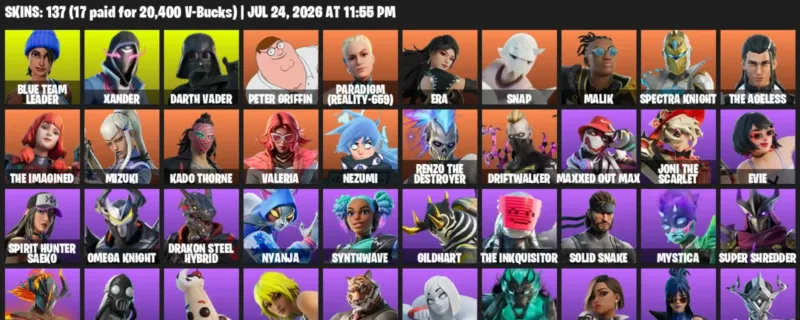 Fortnite Accounts listing: LVL 970 - Blue Team Leader - Xander - 137 Outfits - 137 outfits