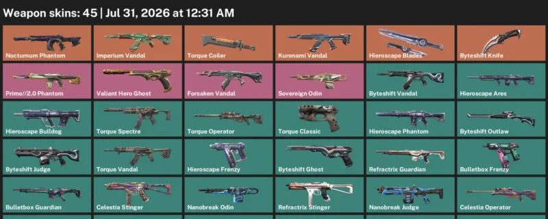 Valorant Accounts listing: LVL 73 · Byteshift Knife · 45 Skins - Bronze 3, 45 skins