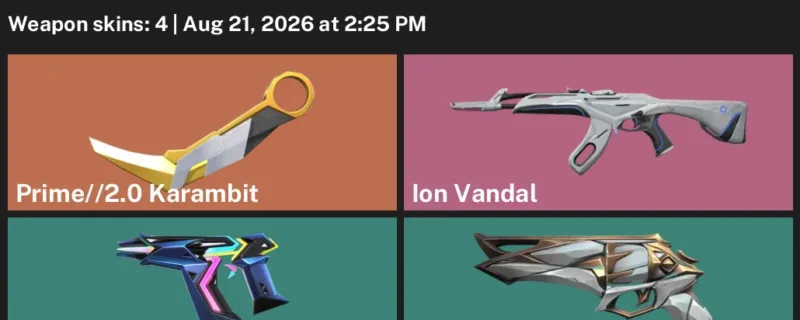 Valorant account inventory for LVL 39 · 2.0 Karambit & Ion Vandal