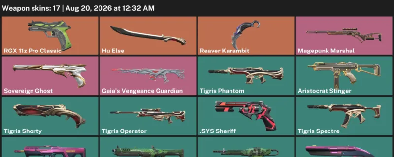 Valorant account inventory for LVL 39 · Reaver Karambit & Sys Sheriff
