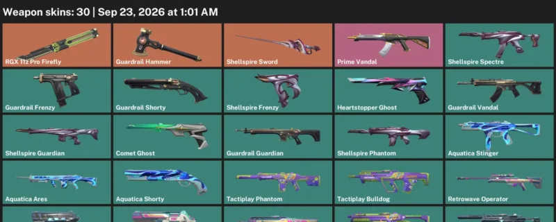 Valorant account inventory for LVL 116 · Comet Ghost & Aquatica Ares