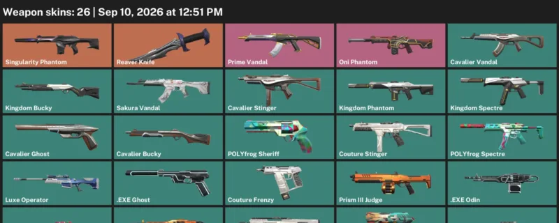 Valorant account inventory for LVL 36 · Reaver Knife & Cavalier Vandal