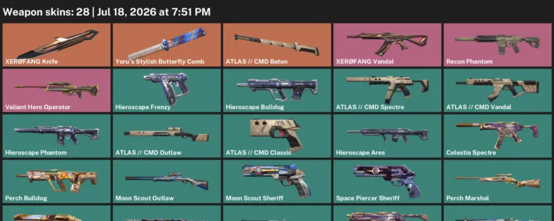 Valorant Accounts listing: LVL 56 · XERØFANG Knife & Yoru's Stylish Butterfly Comb · 28 Skins - Platinum 1, 28 skins