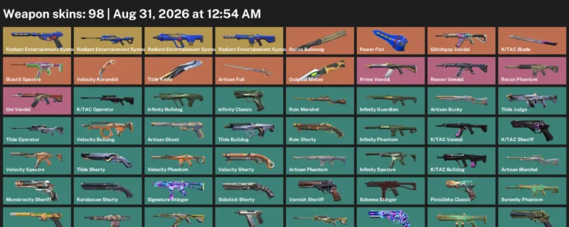Valorant account inventory for LVL 239 · Velocity Karambit & Tac Blade