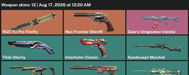 Valorant account inventory for LVL 103 · RGX 11z Pro Firefly & Gaia's Vengeance Vandal