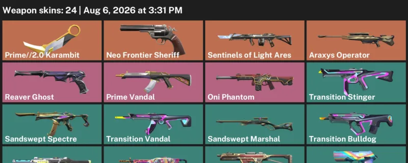 Valorant account inventory for LVL 28 · 2.0 Karambit & Araxys Operator