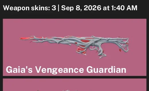 Valorant account inventory for LVL 13 · Oni Vandal & Gaia's Vengeance Guardian